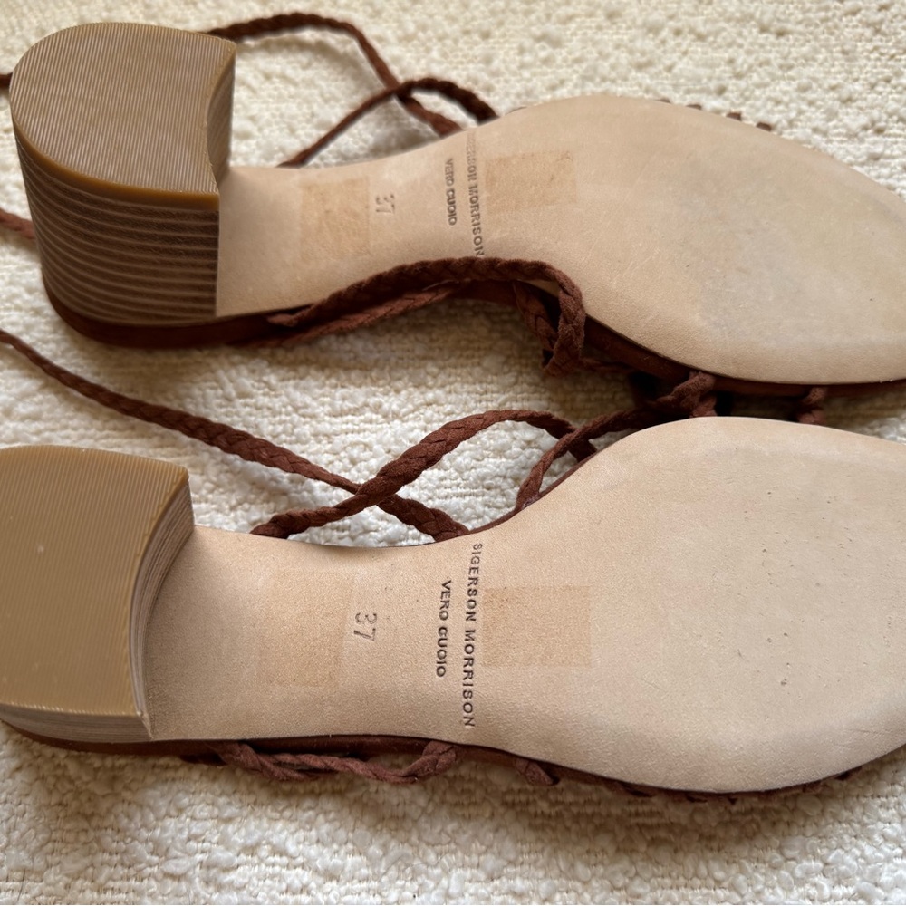 Sigerson Morrison Brown Suede Strappy Sandals - Picture 5 of 5